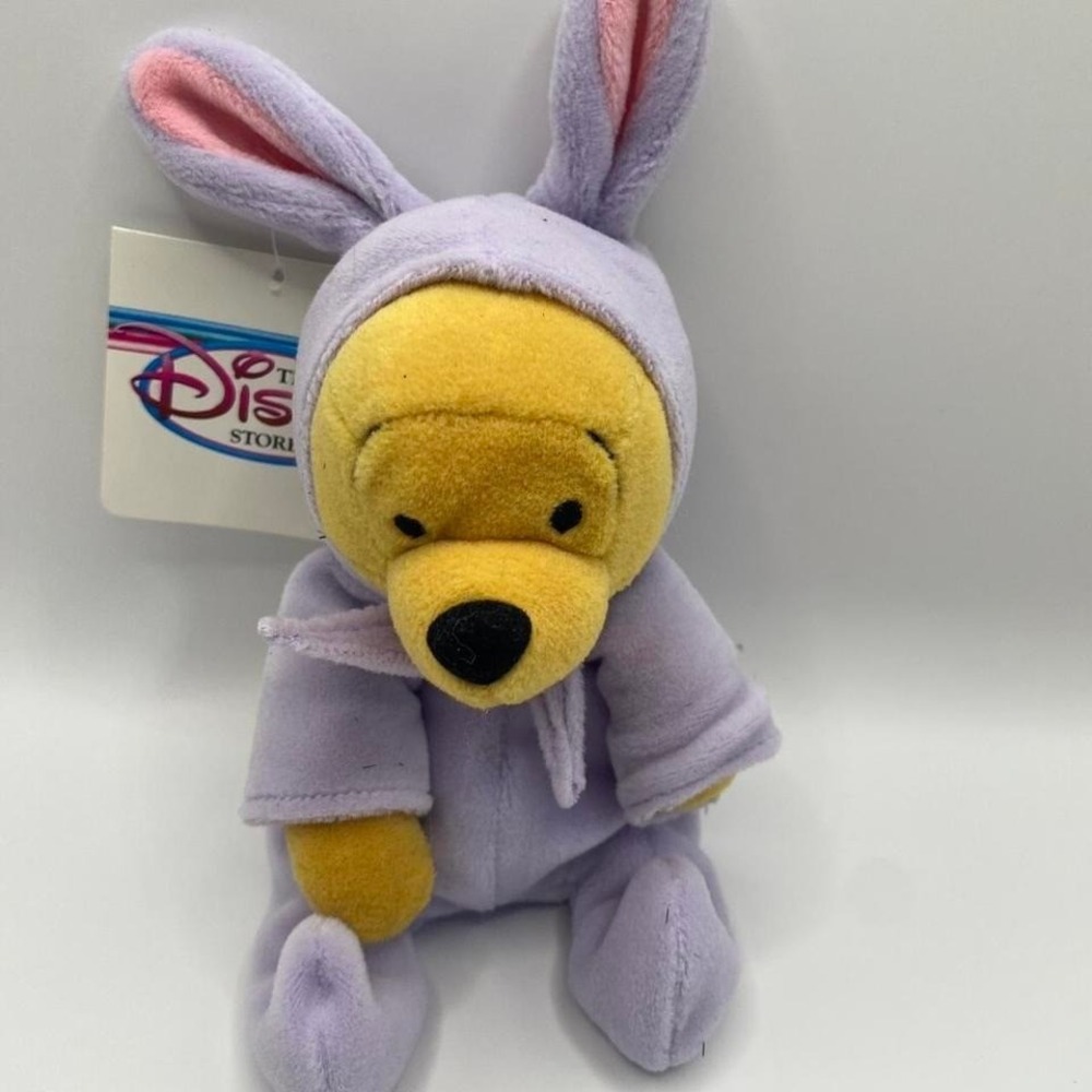 Vintage Disney Winnie‎ the Pooh Easter Bunny Mini Bean Bag Plush 8" w/ Tag